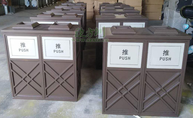 桂林东西巷商业街钢制分类垃圾桶-风景区钢制垃圾桶定制