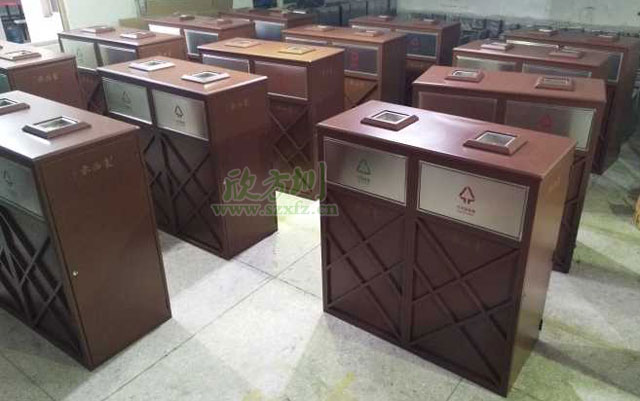 桂林东西巷商业街钢制分类垃圾桶-风景区钢制垃圾桶定制