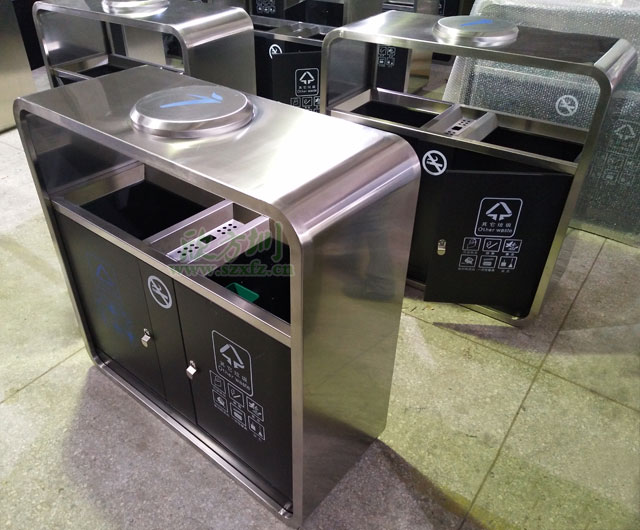 不锈钢烤漆户外垃圾桶广州高等院校就用它