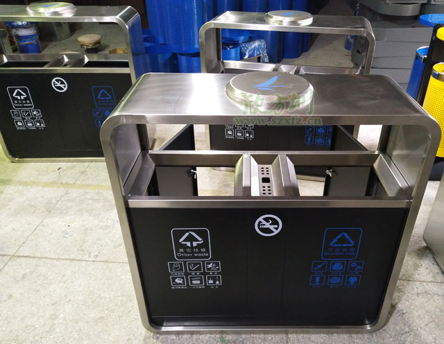 不锈钢烤漆户外垃圾桶广州高等院校就用它