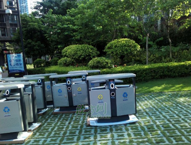 欣方圳高档钢制垃圾桶 让普洱更显大气