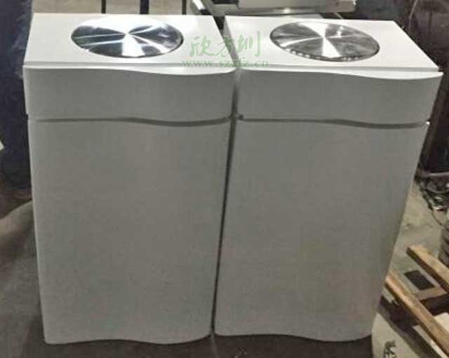 南海万达商场不锈钢烤漆果皮箱工厂生产图