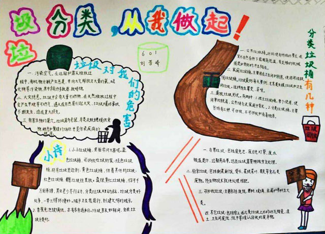 垃圾分类手抄报样板欣赏