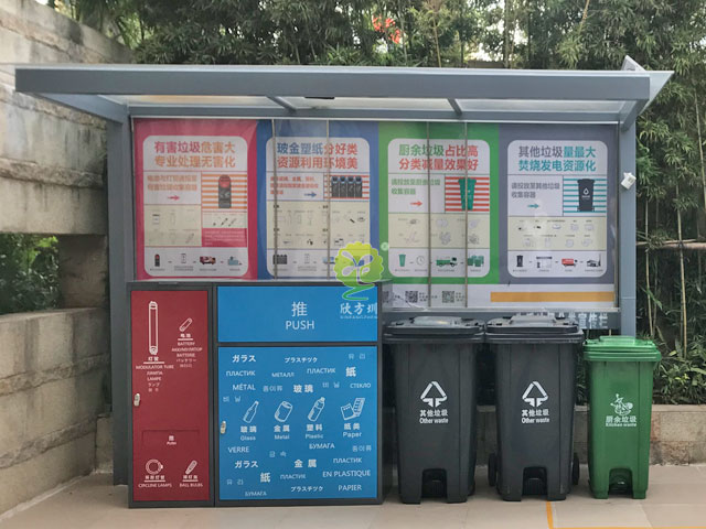 垃圾分类亭垃圾分类收集站来图来样定制
