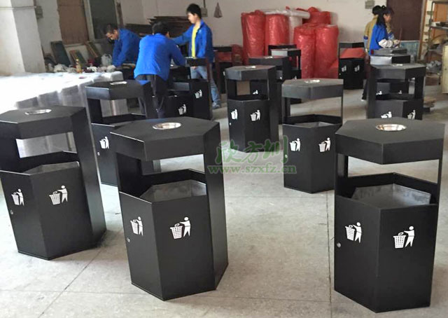 户外铁板喷塑垃圾桶-欣方圳铁板喷塑垃圾桶厂家