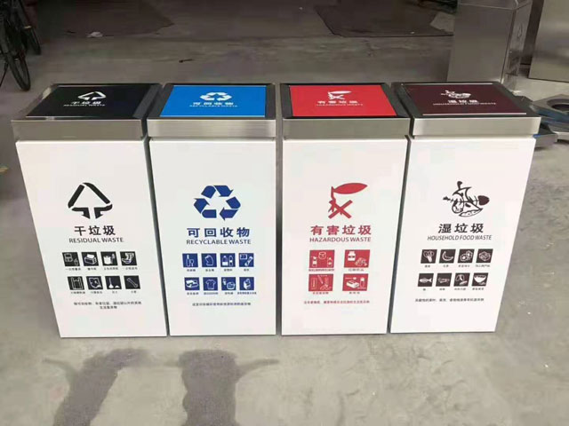 不锈钢方形室内干湿分类垃圾桶款式推荐