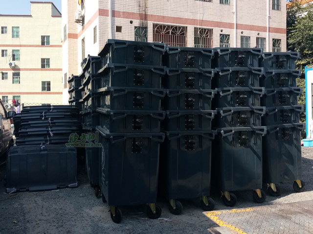 660L大型环卫垃圾桶可上挂车苏州市政清运更便捷