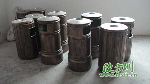  古意盎然，韶关园林仿铜玻璃钢垃圾桶