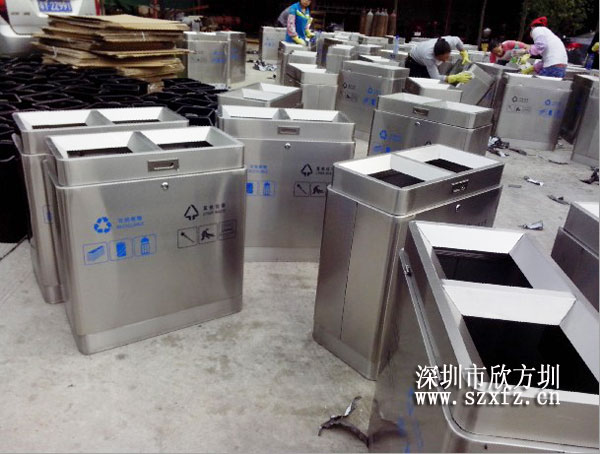 深圳新世界物管订购欣方圳不锈钢垃圾桶